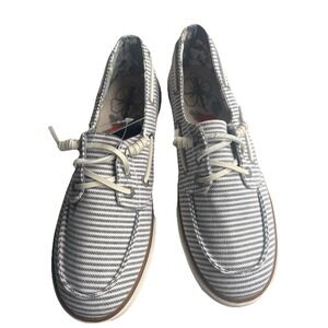 NEW‎ Tommy Bahama Sailor Nautical Stripe Topsider Shoes Women's 9.5  Canvas